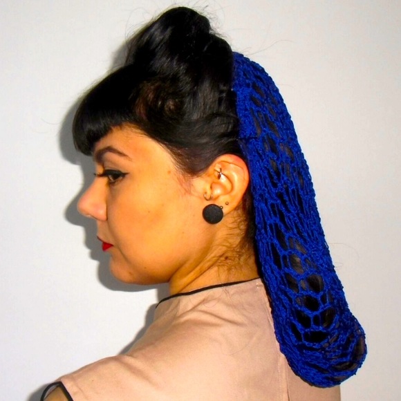 Blue Pinup Retro rockabilly Vintage Hair Snoods - Picture 1 of 3